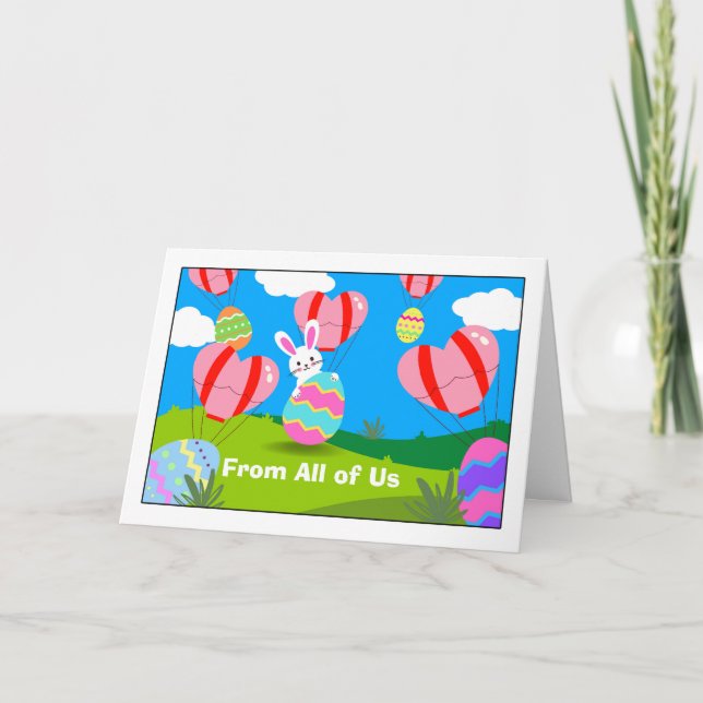 Tarjeta Festiva Huevos de Pascua desde globos aerostáticos de todo (Anverso)