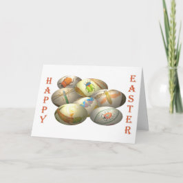 Tarjeta Festiva Huevos de Pascua en bruto