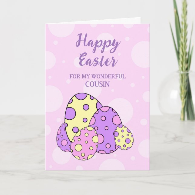 Tarjeta Festiva Huevos de Pascua Feliz Primo de Pascua (Anverso)