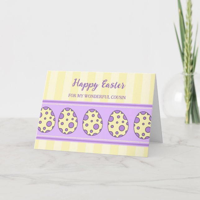 Tarjeta Festiva Huevos de Pascua Feliz Primo de Pascua (Anverso)