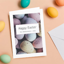 Tarjeta Festiva Huevos de Pascua Pastel Feliz Pascua Familia