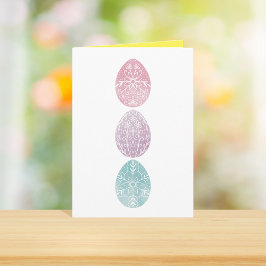 Tarjeta Festiva Huevos de Pascua Pastel Pascua