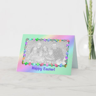 Tarjeta Festiva Huevos de Pascua pintados (marco de la foto)