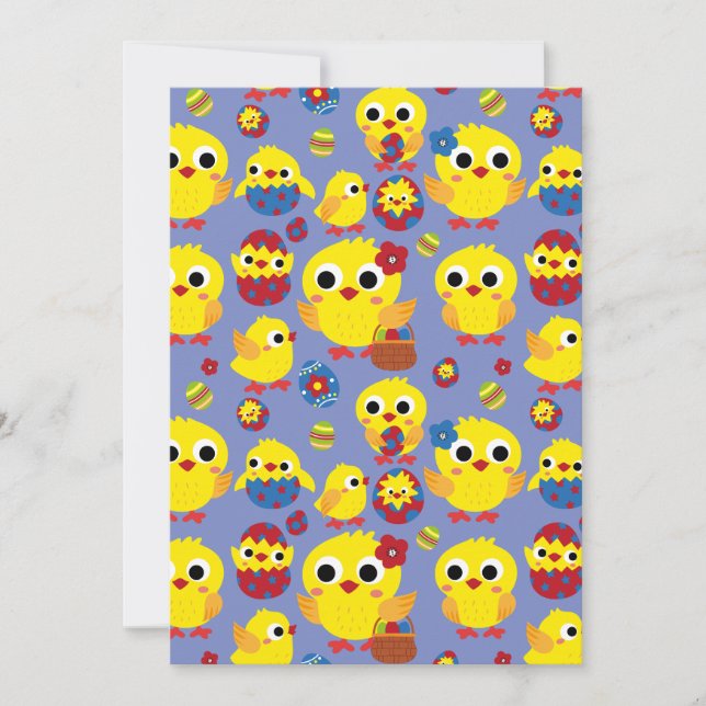 Tarjeta Festiva Huevos de Pascua Retro Hatch (Anverso)