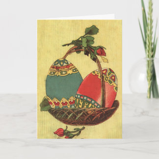 Tarjeta Festiva huevos de Pascua viejos