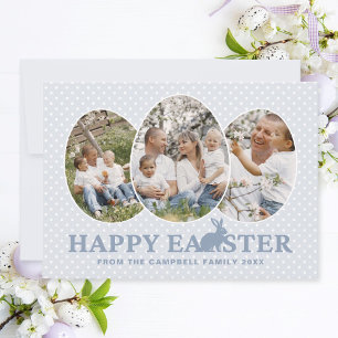 Tarjeta Festiva Huevos de Personalizado de Happy Easter Dusty Blue