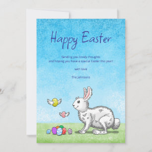 Tarjeta Festiva Huevos del Conejo de Pascua
