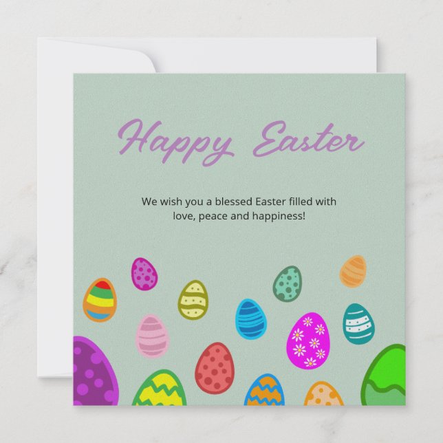 Tarjeta Festiva Huevos felices de Pascua (Anverso)