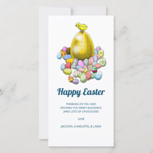 Tarjeta Festiva Huevos Felices de Pascua