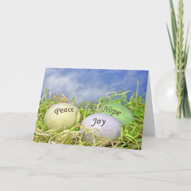 Tarjeta Festiva Huevos Inspiradores de Pascua (Anverso)