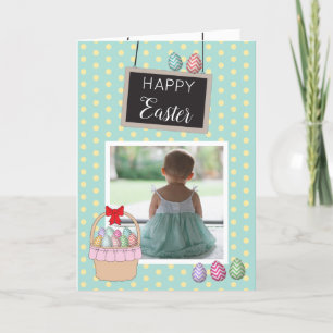 Tarjeta Festiva Huevos Pastel de Cesta de Pascua Personalizados