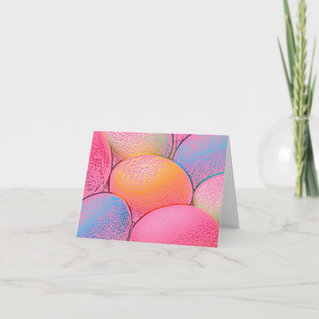 Tarjeta Festiva Huevos pastel multicolores de Pascua (Anverso)