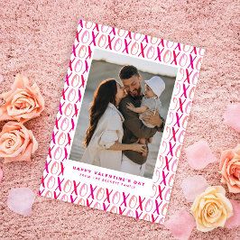 Tarjeta Festiva Hugs & Kisses (XOXO) Modern Photo Valentine's Day