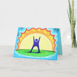 Tarjeta Festiva ¡HumanLight feliz! HL de la descripción de la