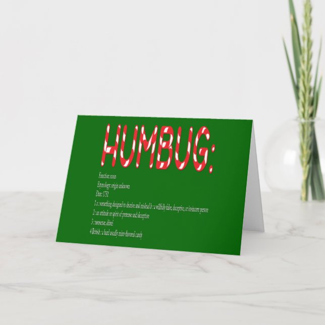Tarjeta Festiva HUMBUG: definición (Anverso)