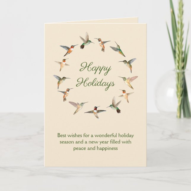 Tarjeta Festiva Hummingbird (Anverso)
