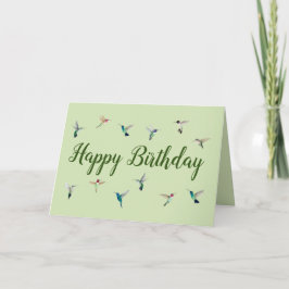 Tarjeta Festiva Hummingbird feliz cumpleaños