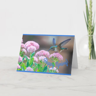 Tarjeta Festiva Hummingbird Happy Spring