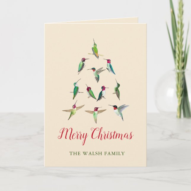 Tarjeta Festiva Hummingbirds norteamericano personalizado (Anverso)