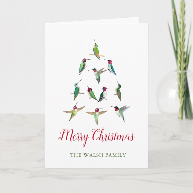 Tarjeta Festiva Hummingbirds norteamericano personalizado (Anverso)