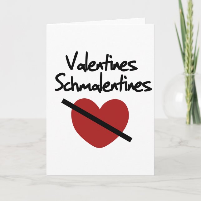 Tarjeta Festiva Humor anti día de San Valentín (Anverso)
