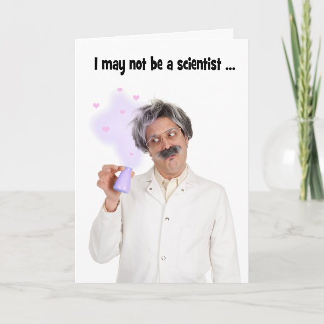 Tarjeta Festiva Humor científico de química de amor y romance (Anverso)