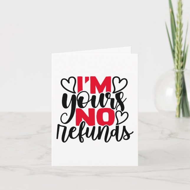 Tarjeta Festiva Humor contra San Valentín | Soy Tuyo Sin Reembolso (Anverso)