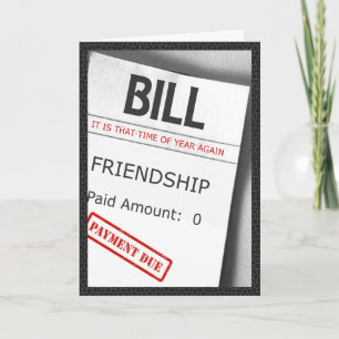 Tarjeta Festiva Humor de Bill de la amistad