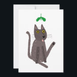 Tarjeta Festiva Humor de Gato Divertido<br><div class="desc">Disfruta un poco de humor navideño con este divertido y descarado diseño de gato. Arte original de Nic Squirrell. Cambia el texto en la parte posterior para personalizar.</div>