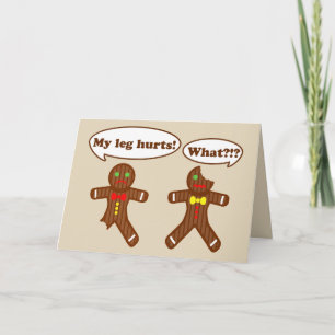 Tarjeta Festiva Humor de Gingerbread Beige