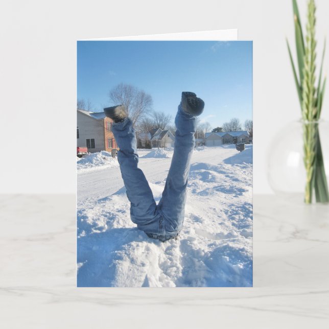 Tarjeta Festiva Humor de la estación del invierno (Anverso)