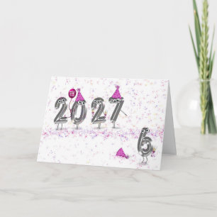 Tarjeta Festiva Humor de la fiesta de Año Nuevo 2027