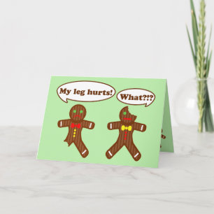 Tarjeta Festiva Humor de los Navidades de Gingerbread   Green