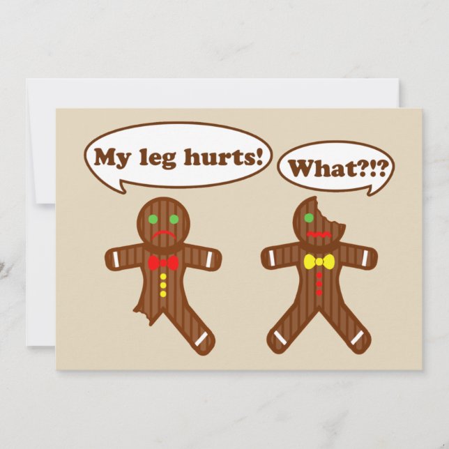 Tarjeta Festiva Humor de los Navidades de Gingerbread | Marron (Anverso)