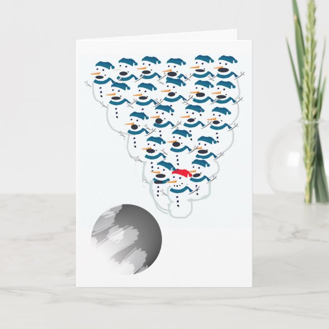 Tarjeta Festiva Humor de Navidades de boliche saludo (Anverso)
