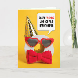 Tarjeta Festiva Humor de papel higiénico feliz cumpleaños de amigo