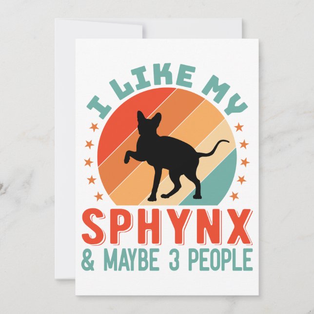 Tarjeta Festiva Humor de propietario de gato sin pelo canadiense (Anverso)