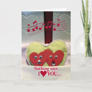 Tarjeta Festiva Humor del Día de San Valentín - Dos Corazones en l
