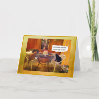 Humor Familia Gatos Llenando la tarta "en llamas" 