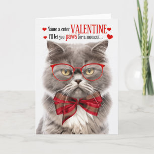 Tarjeta Festiva Humor felino de San Valentín de gato persa humeant