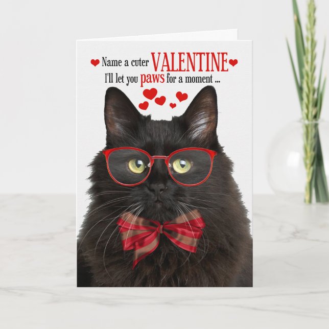 Tarjeta Festiva Humor felino fluffy felino El día de San Valentín  (Anverso)