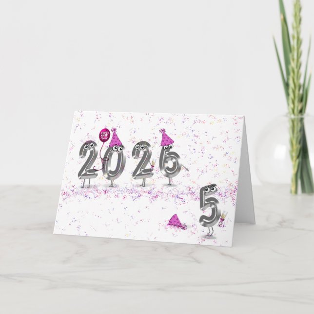 Tarjeta Festiva Humor Fiesta de Año Nuevo 2026 (Anverso)