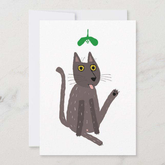 Tarjeta Festiva Humor gato gracioso (Anverso)