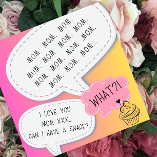 Tarjeta Festiva humor gracioso cupcake Mom PINK