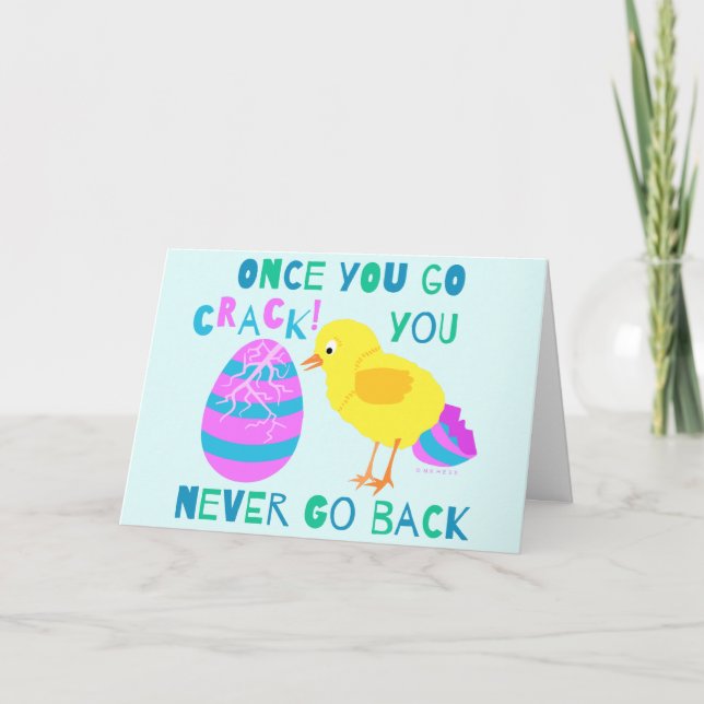Tarjeta Festiva Humor gracioso Personalizado de pollo con huevo de (Anverso)