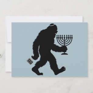 Tarjeta Festiva Humor judío de Hanukkah Chanukah Bigfoot Divertido