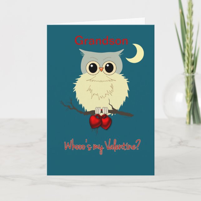 Tarjeta Festiva Humor lindo del búho del el día de San Valentín (Anverso)
