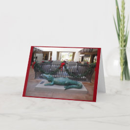 Tarjeta Festiva Humor navideño de aliligador de navidades