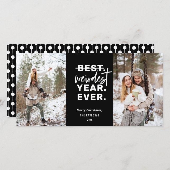 Tarjeta Festiva Humor negro del año 2020 más extraño (Anverso / Reverso)