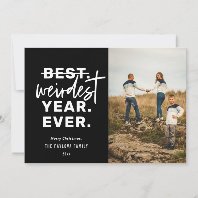 Tarjeta Festiva Humor negro del año más raro (Anverso)